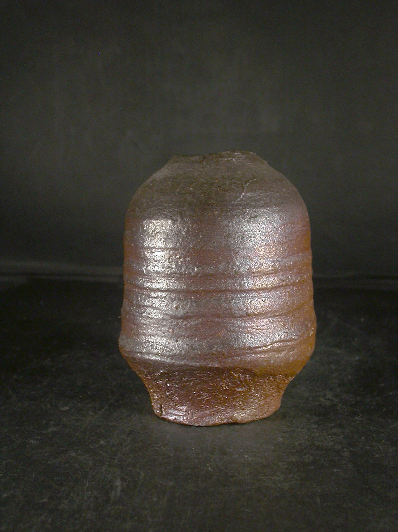 備前焼　穴窯　備前焼物故作家　前嶋　五一郎　黄ゴマ小壷２３