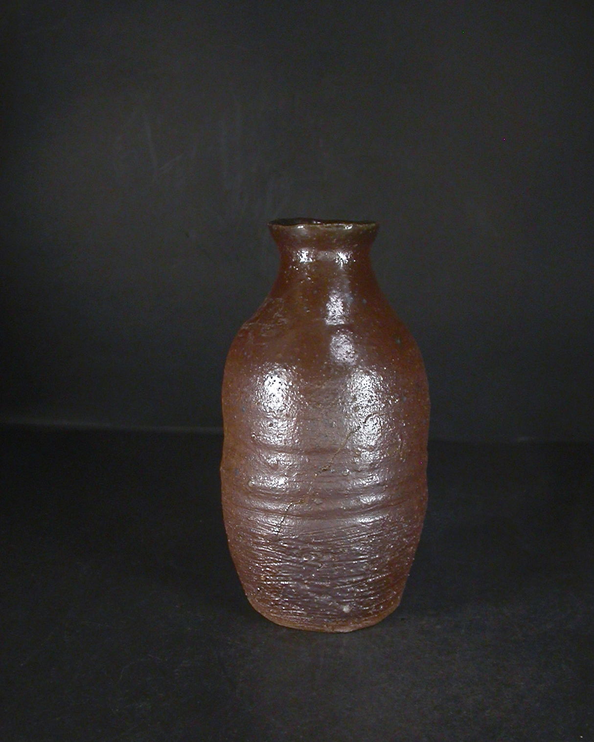 処分品 備前焼 穴窯 備前焼物故作家 前嶋 五一郎 黄ゴマ一輪花入・徳利