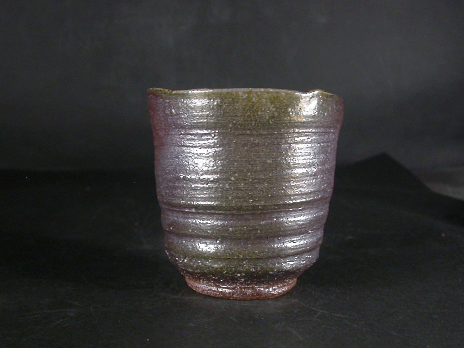 備前焼　穴窯　備前焼女流作家　前嶋　類子　黄ゴマ湯呑４