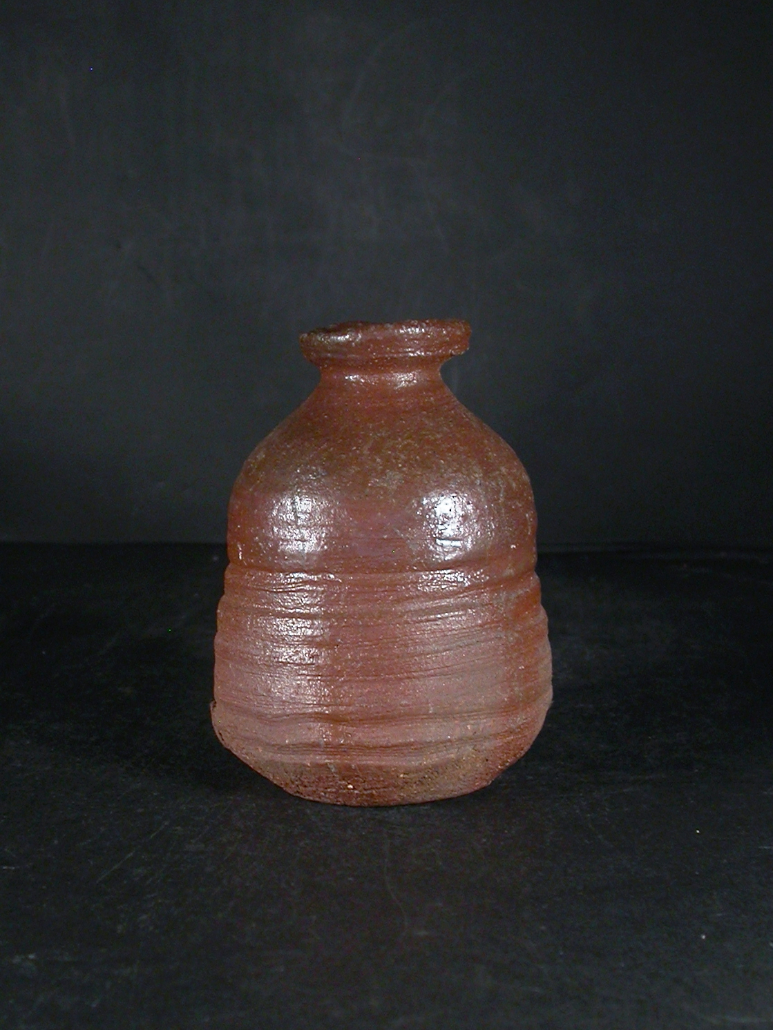 備前焼　穴窯　備前焼物故作家　前嶋　五一郎　緋襷小徳利８２