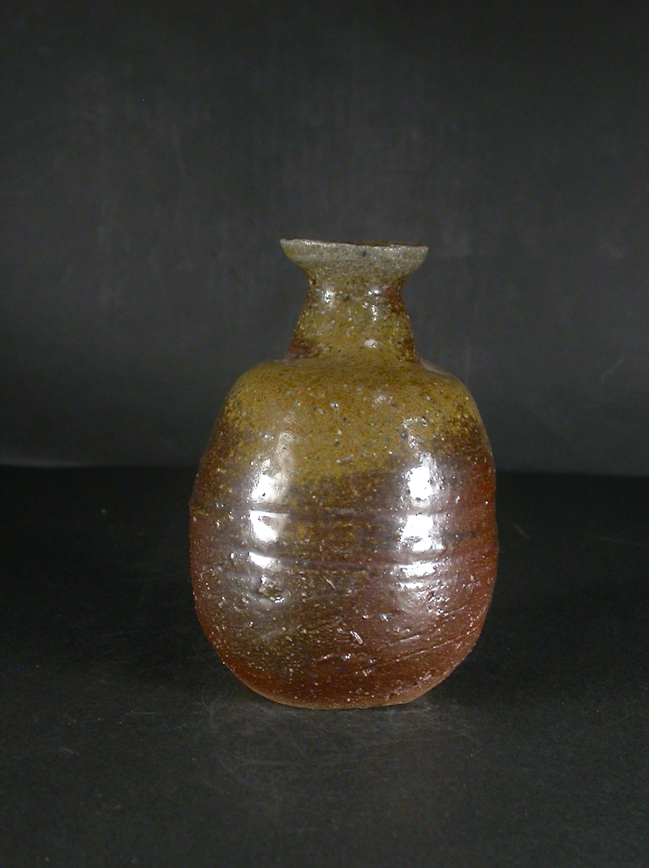 備前焼　穴窯　備前焼物故作家　前嶋　五一郎　黄ゴマ徳利８９