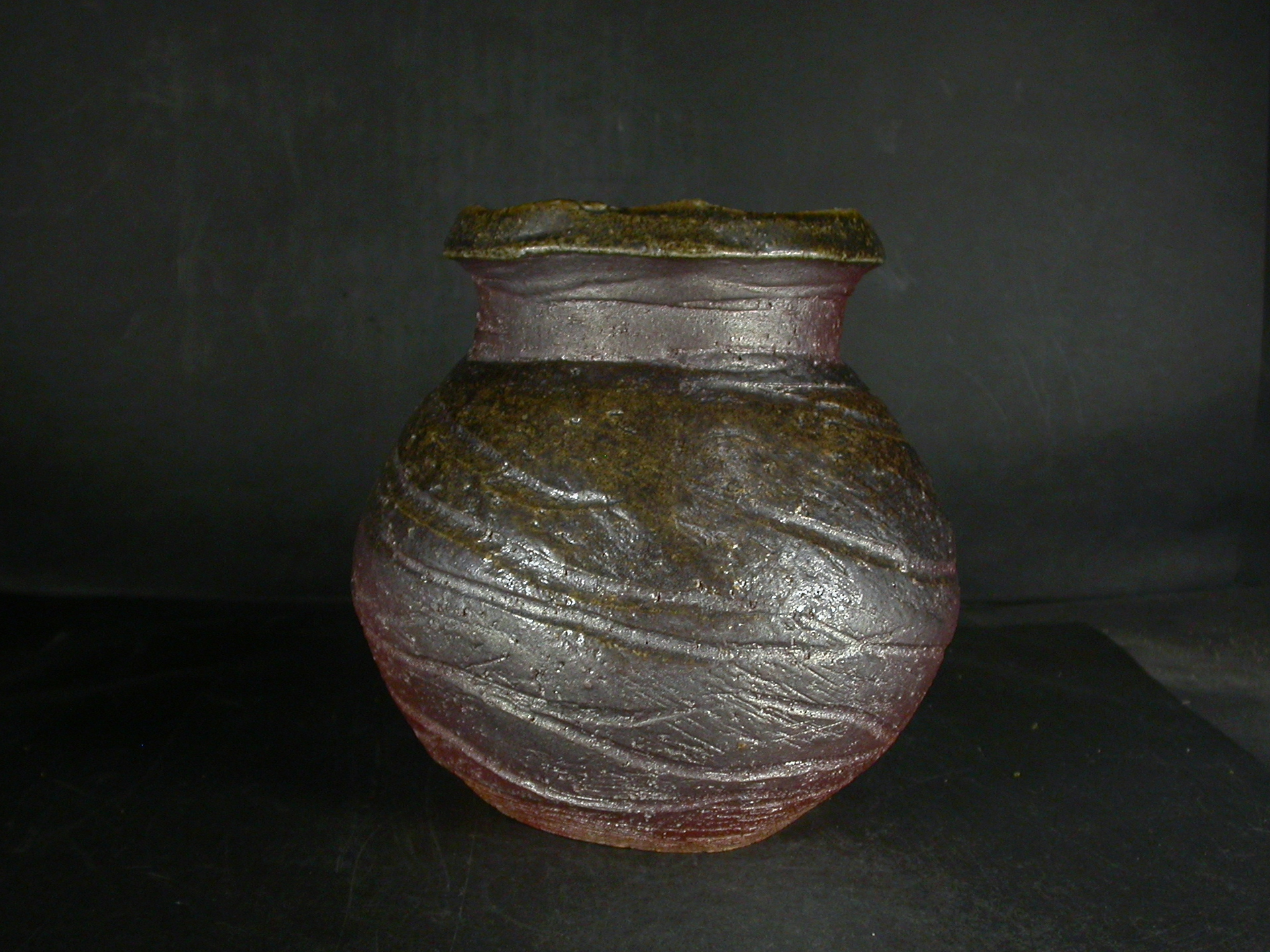 備前焼 穴窯 備前焼物故作家 前嶋 五一郎 手捻り黄ゴマ壷85 備前焼卸