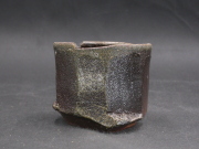 備前焼　穴窯　備前焼異色作家　吉岡　勝巳　最新作黄・青ゴマ面取・鎬黄ゴマフリーカップ３