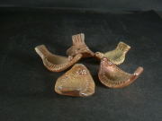 月間特価品　備前焼　穴窯　備前焼異色作家　吉岡　勝巳　最新作黄ゴマ平目箸置５個組２