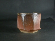 備前焼　穴窯　備前焼異色作家　吉岡　勝巳　最新作黄ゴマ面取フリーカップ１２