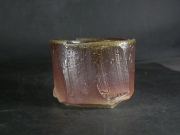 備前焼　穴窯　備前焼異色作家　吉岡　勝巳　最新作黄ゴマ面取・鎬フリーカップ１２