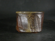 備前焼　穴窯　備前焼異色作家　吉岡　勝巳　最新作黄ゴマ面取・鎬フリーカップ３