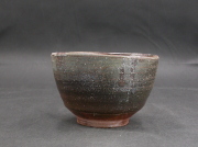 備前焼　穴窯　備前焼異色作家　吉岡　勝巳　最新作黄・青ゴマ抹茶茶碗１