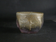 備前焼　穴窯　備前焼異色作家　吉岡　勝巳　最新作黄ゴマ面取り・鎬ぐい呑８