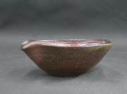 備前焼　穴窯　備前焼異色作家　吉岡　勝巳　最新作緋襷・黄ゴマ片口鉢１