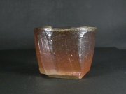 備前焼　穴窯　備前焼異色作家　吉岡　勝巳　最新作黄ゴマ面取・鎬フリーカップ２２