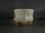 備前焼　穴窯　備前焼異色作家　吉岡　勝巳　最新作カセゴマ面取り・鎬ぐい呑２９