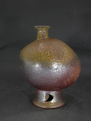 備前焼　登窯　備前焼中堅作家　藤原　謹　黄ゴマ花器４