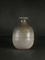 備前焼　登窯　備前焼物故作家　的野　求　共箱付き桟切・黄ゴマ徳利５