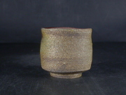 備前焼　登窯　備前焼物故作家　正宗　悟　共箱付き黄ゴマぐい呑３