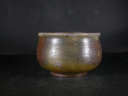 備前焼　登窯　備前焼中堅作家　大平　一誠　共箱付桟切・黄ゴマ抹茶茶碗１　