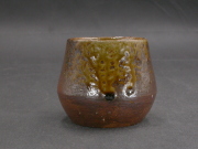 備前焼　穴窯　備前焼人気作家　小川　壮一　伊部手黄ゴマフリーカップ１