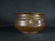 備前焼　登窯　備前焼窯元陶正園　木村　陶峰　黄ゴマ建水・花器３