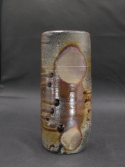 備前焼　登窯　備前焼中堅作家　赤畠　太　共箱付き窯変玉垂れ花入１