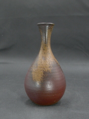 備前焼　登窯　備前焼女流作家　唐桶　報徳　黄ゴマ一輪花入２