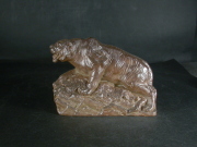 備前焼　登窯　作者不詳　黄ゴマ虎置物１