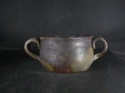 備前焼　登窯　備前焼物故作家　大饗　章　桟切・黄ゴマ両手鉢１