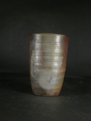 備前焼　登窯　備前焼中堅作家　本山　和泉　桟切・黄ゴマビール他グラス１