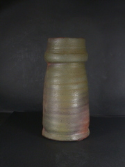 処分品　備前焼　登窯　備前焼物故作家　武用　真　共箱付黄ゴマ花入５