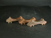 備前焼　登窯　備前焼中堅作家　堀川　南山　黄ゴマ瀬戸大橋箸置き・置物３個組１