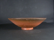 備前焼　登窯　備前焼中堅作家　永末　隆平　１８センチ緋襷・黄ゴマ緋深皿・浅鉢３