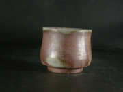 備前焼　登窯　備前市無形文化財　木村　宏造　共箱付き緋襷・桟切ぐい呑１