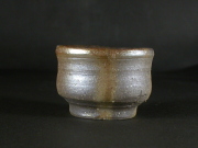 備前焼　登窯　備前焼伝統工芸士　故森　陶山　共箱付金彩・緋襷青備前ぐい呑１