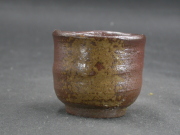 備前焼　登窯　備前焼物故作家　小野田　瑞穂　黄ゴマぐい呑３