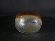 備前焼　登窯　備前焼中堅作家　藤田　哲英　四方桟共箱付き窯変線象嵌蓋物１