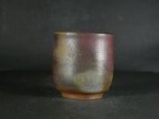 備前焼　登窯　備前焼物故作家　岩本　吾一　桟切・黄ゴマ湯呑１