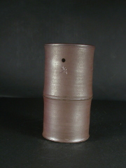 月間特価品　備前焼　登窯　本邸　祐芳　黄ゴマ竹節掛花入1