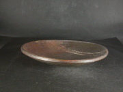 備前焼　登窯　備前焼女流作家　故竹崎　治香　２０．５センチ金銀彩・緋襷・黄ゴマ皿１