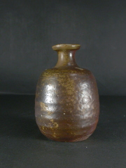 備前焼　登窯　備前焼窯元木村興楽園　１５代木村　長十郎友敬　共箱付き黄ゴマ徳利５