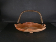 備前焼　備前焼中堅作家　高原　邦彦　２０センチ緋襷石目手付き皿１