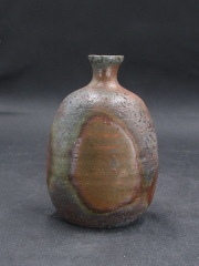 備前焼　登窯　備前焼ベテラン作家　松嶋　勉　共箱付き窯変徳利４