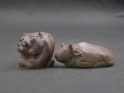 備前焼　登窯　作者不詳　小さな置物２個組１