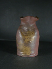 処分品　備前焼　登窯　作者不詳　黄ゴマ花入１