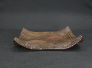 備前焼　登窯　備前焼中堅作家　木村　微風　黄ゴマ叩き四方皿１