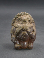 備前焼　登窯　備前焼窯元　清麻呂窯　藤尾　高徳　黄ゴマミニ狸置物２