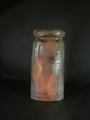 備前焼　登窯　備前焼物故作家　各見　信利　共箱付窯変花入１