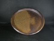 備前焼　登窯　備前焼中堅作家　稲荷　作　２４センチ黄ゴマ叩き皿１