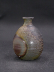 月間特価品　備前焼　登窯　備前焼物故作家　岡本　碧山　窯変瓢徳利１