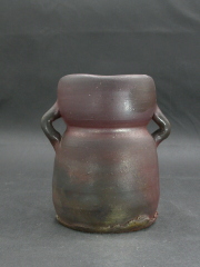 備前焼　登窯　備前焼伝統工芸士　延原　勝志　黄ゴマ耳付き花入１