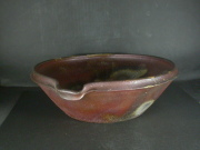 備前焼　登窯　備前焼伝統工芸士　延原　勝志　３０センチ桟切・黄ゴマ擂鉢１