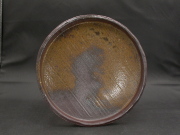 備前焼　登窯　備前焼中堅作家　稲荷　作　２４．５センチ黄ゴマ叩き皿２